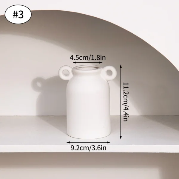 White Nordic Ceramic Flower Vase – Modern Room Decor - Image 11