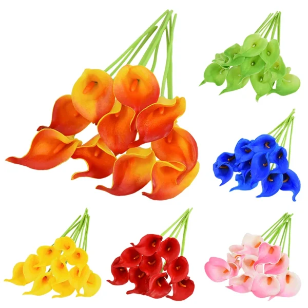 Artificial Calla Lily Bouquet – 5/10Pcs Wedding Flowers
