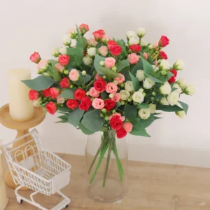 Spring Rose Silk Bouquet – Wedding & Home Decoration