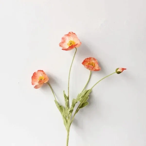 Spring Silk Poppy Stems – Artificial Floral Bouquet Decor - Image 16