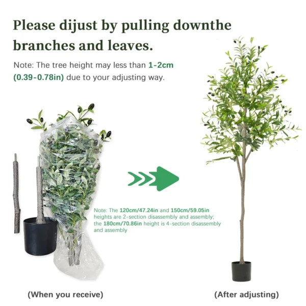 Artificial Olive Tree 4-6FT with Fruit & Decorative Pot - Image 6