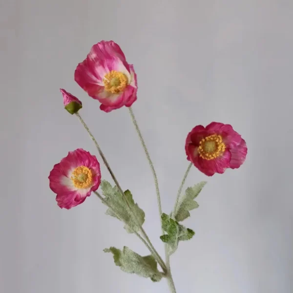 Spring Silk Poppy Stems – Artificial Floral Bouquet Decor - Image 9