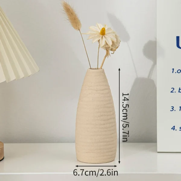 White Nordic Ceramic Flower Vase – Modern Room Decor - Image 29