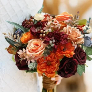 Orange Rose Artificial Flowers Box – Bridal & Home Decor