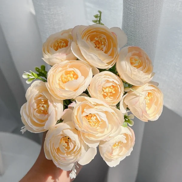 Artificial Peony Bouquet 30cm – 10 Heads Silk Flowers - Image 13