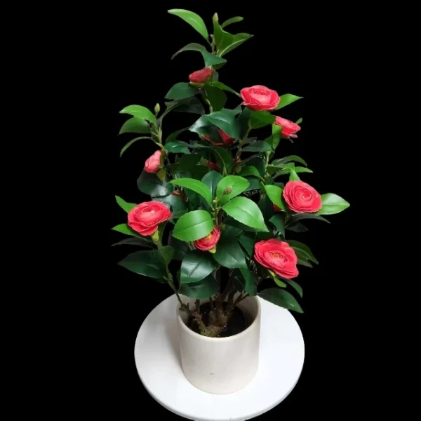 Artificial Camellia Rose Tree in Pot – Indoor Decoration - Image 5