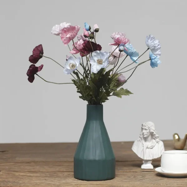 Spring Silk Poppy Stems – Artificial Floral Bouquet Decor - Image 50