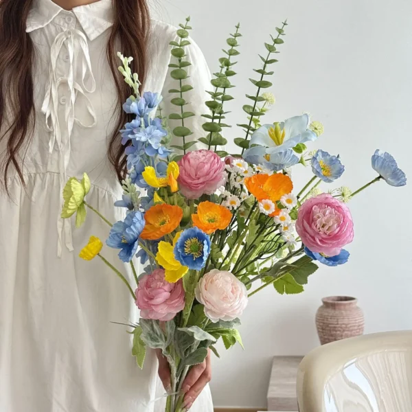 Spring Rose & Lily Bouquet – Artificial Wedding Flowers - Image 5