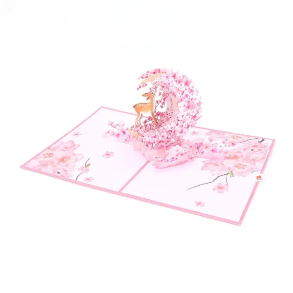 Pink Cherry Blossom Pop Up Card Box for Special Occasions - Image 12