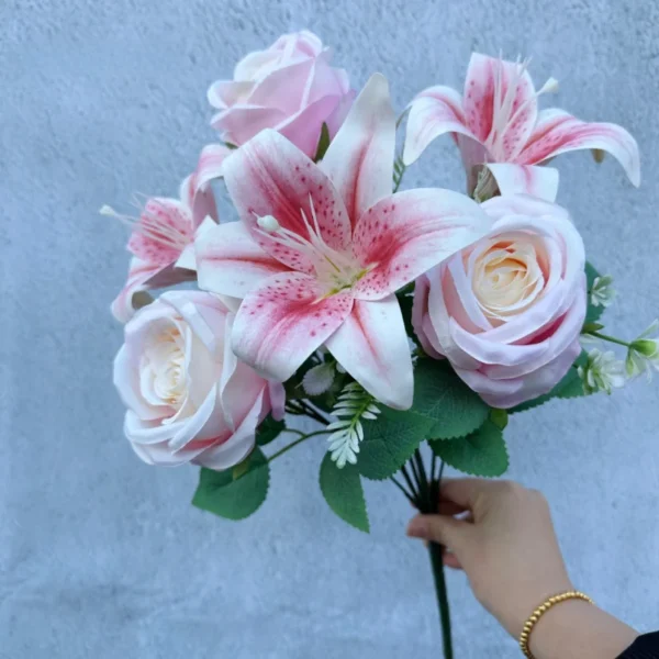 Spring Bouquet – 9 Stem Roses & Lilies, Fresh & Elegant - Image 10