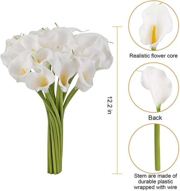 Real Touch Calla Lily Artificial Bouquet – 20pcs - Image 2