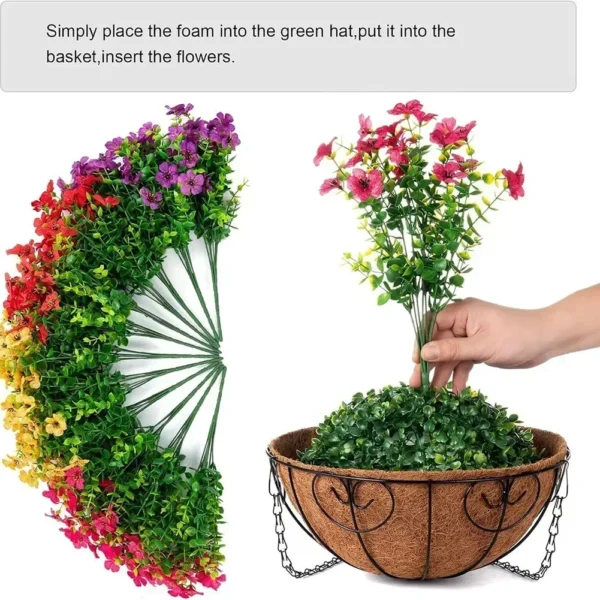 Artificial Violet Hanging Basket – Summer Flowers - Image 3