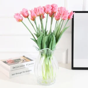 Spring Parrot Tulip Real Touch Bouquet – 5Pcs, 45CM