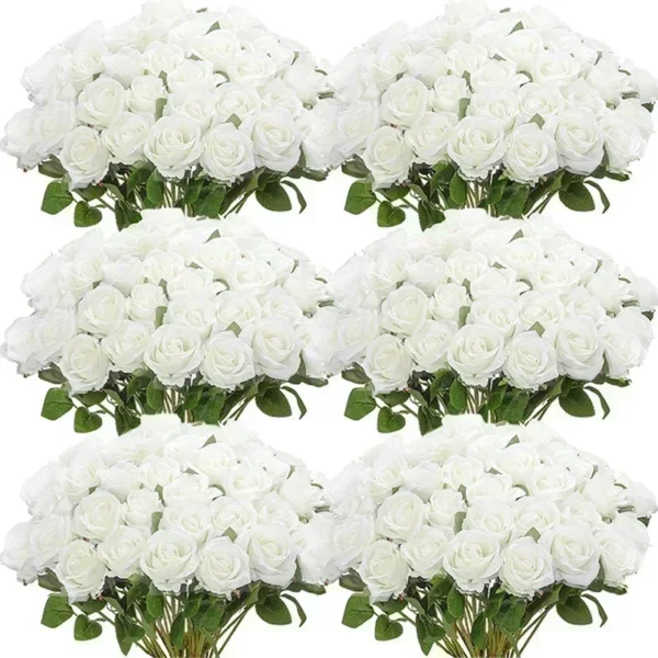 50pcs Silk Rose Bouquet – Wedding & Party Decoration - Image 7