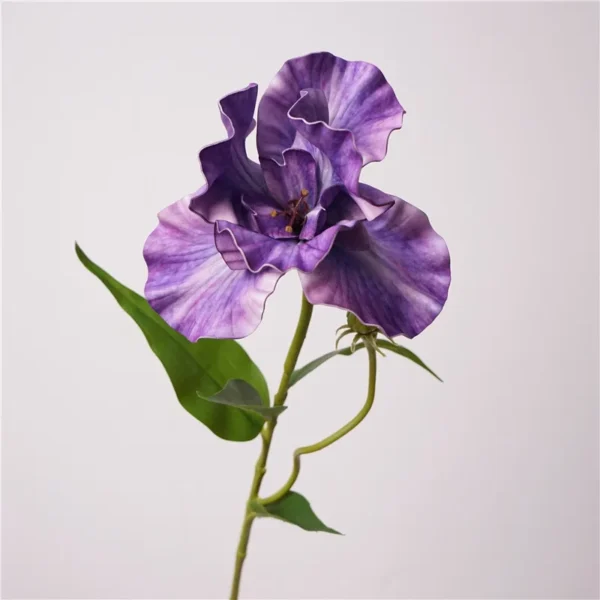 Artificial Iris Bouquet – 5 Stems Real Touch Flowers - Image 3