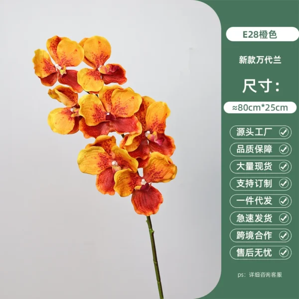 4Pcs Real Touch Vanda Orchid Latex Flowers – Anniversary Decor - Image 8
