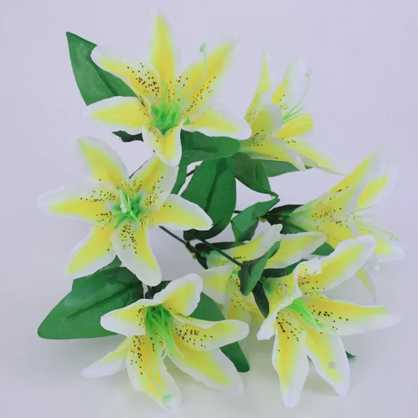 Artificial Lily Bouquet – 7 Heads Multicolour Wedding & Home - Image 8