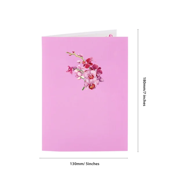 Cymbidium Orchids Pop-up Greeting Card with Envelope - Image 4