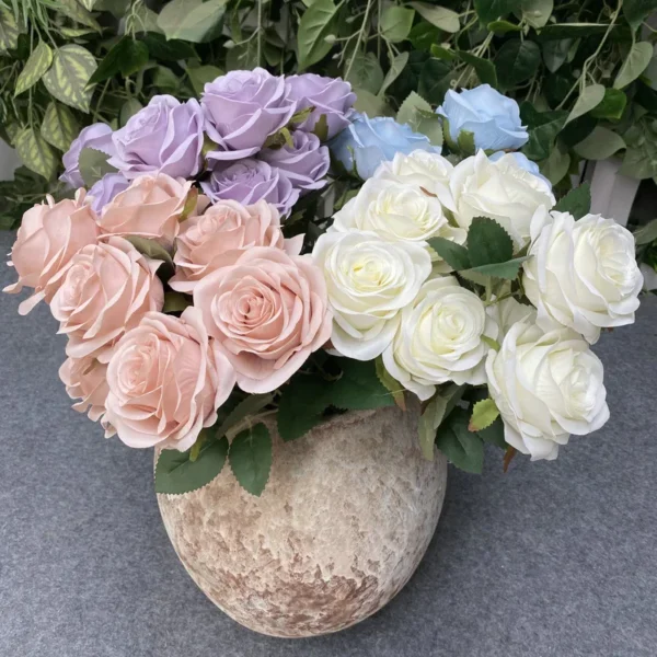Congratulations Silk Rose Bouquet – 9 Heads Artificial Flowers