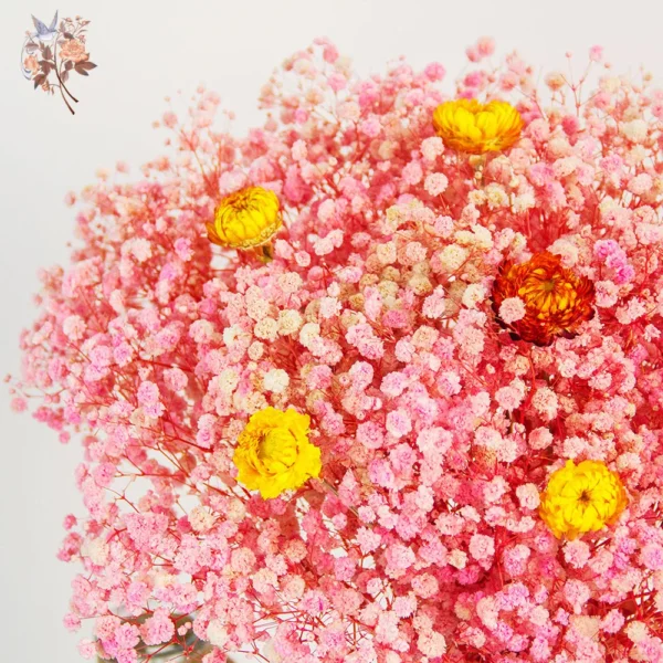 Dried Baby Breath & Daisy Mixed Bouquet – Real Touch - Image 7
