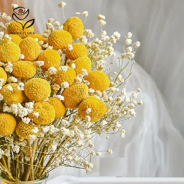 Golden Gypsophile Dried Flower Bouquet Wedding Gift - Image 5
