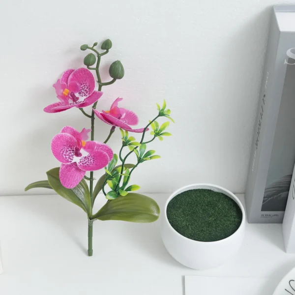 Butterfly Orchid Artificial Bonsai Flowers with Vase - Image 10
