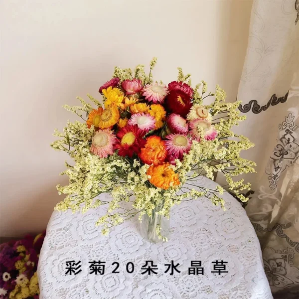 Colorful Dried Daisy & Chrysanthemum Bouquet – Home Décor - Image 16