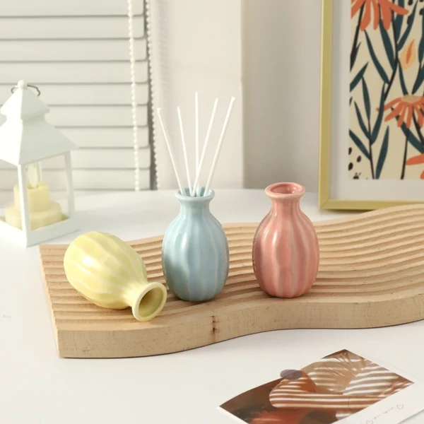 Mini Ceramic Glaze Vase – Multi-Coloured Bud Pot - Image 3