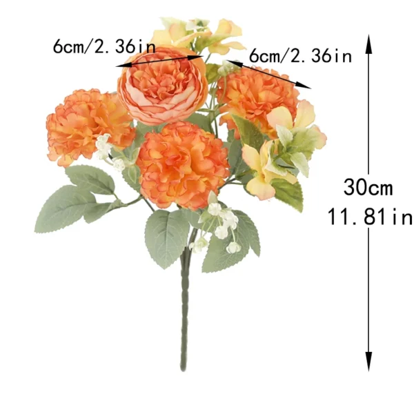 Artificial Peony & Hydrangea Silk Bouquet – Wedding & Home - Image 7