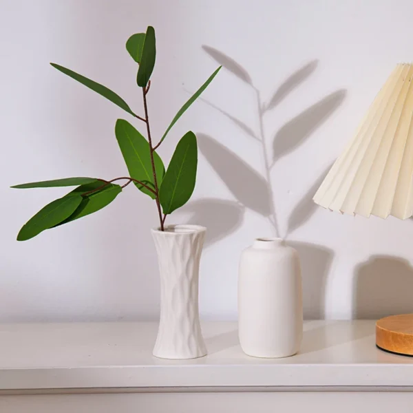 White Nordic Ceramic Flower Vase – Modern Room Decor - Image 37