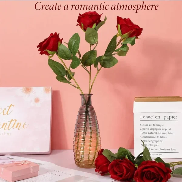 50pcs Velvet Artificial Roses for Wedding & Home Decor - Image 4