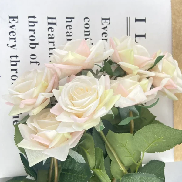 12pcs Real Touch Artificial Rose Flowers Bouquet - Image 3