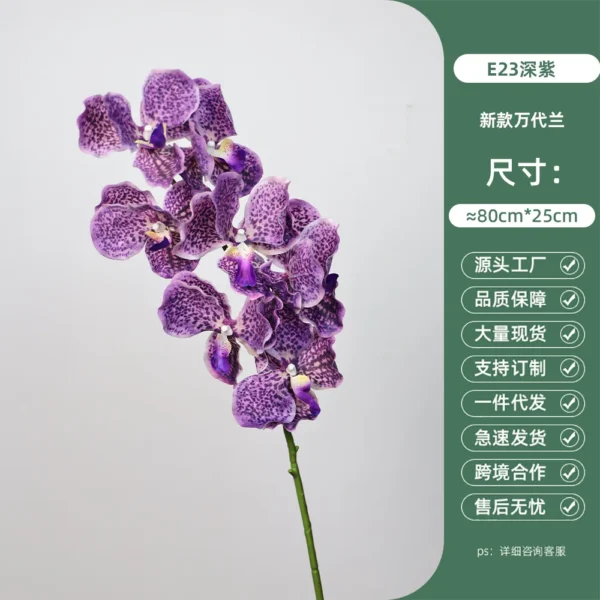 4Pcs Real Touch Vanda Orchid Latex Flowers – Anniversary Decor - Image 9