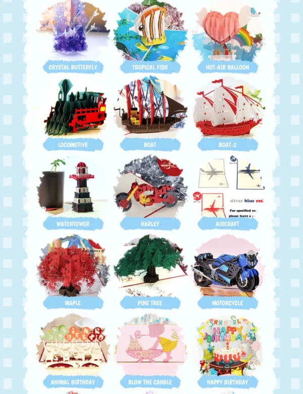 3D Pop-Up Birthday Greeting Card with Cake & Piano Design - Image 46