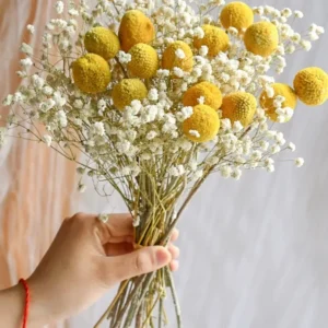 Golden Gypsophile Dried Flower Bouquet Wedding Gift