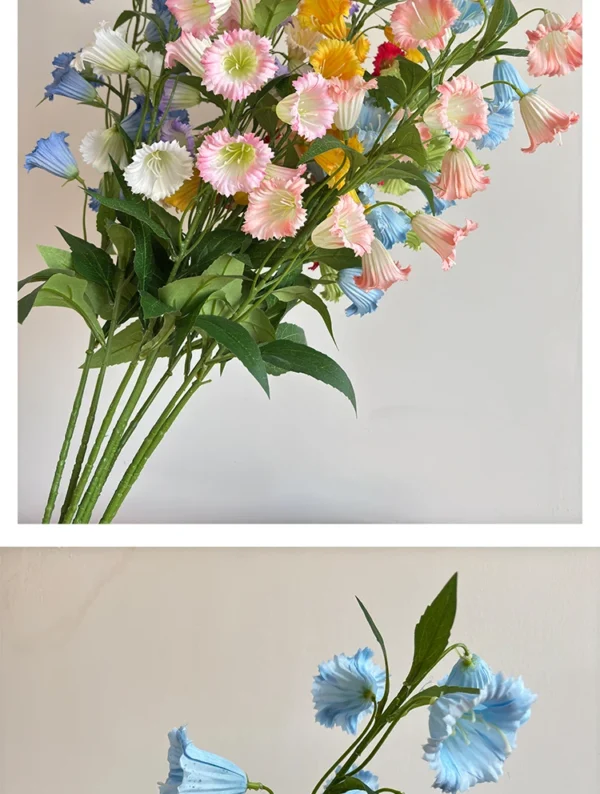 Summer Wedding Bouquet Artificial Silk Bellflowers - Image 20