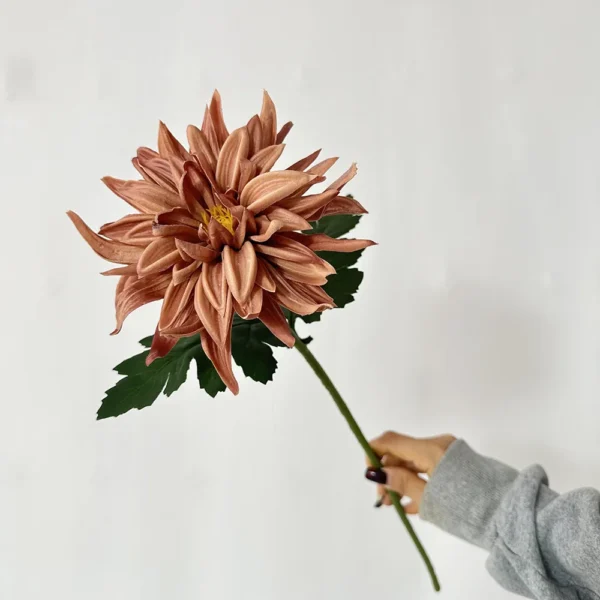Artificial PU Dahlia Bouquet – 5 Stems Funeral Flowers - Image 16