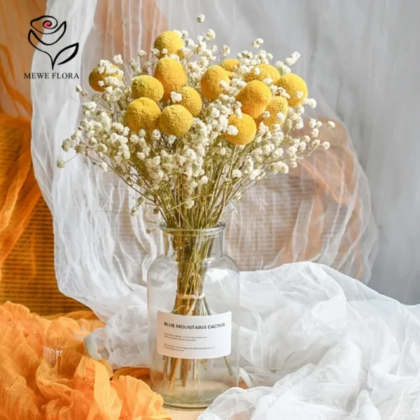 Golden Gypsophile Dried Flower Bouquet Wedding Gift - Image 2