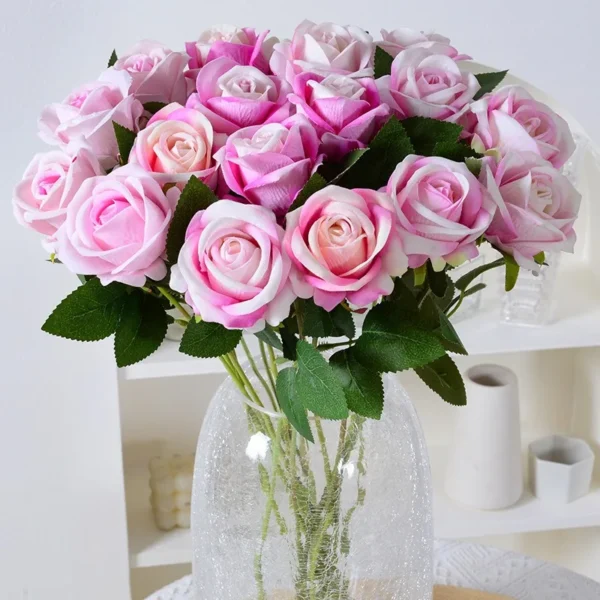 50pcs Velvet Artificial Rose Bouquet – Realistic Decor - Image 5