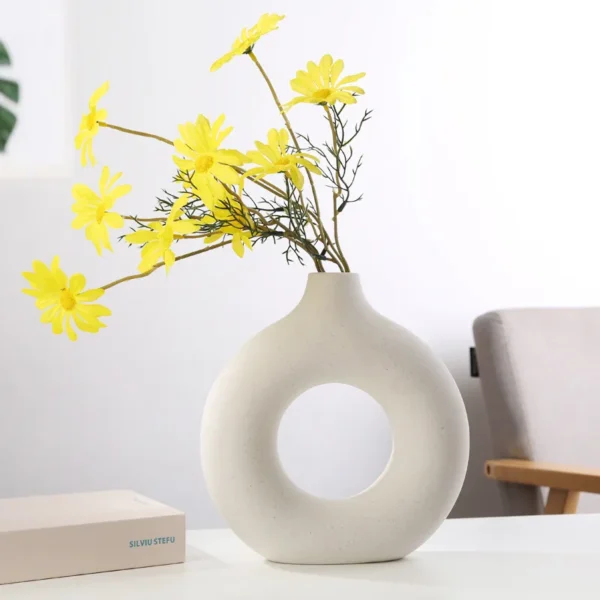 Nordic Ceramic Donut Vase – Modern Home & Office Decor - Image 16