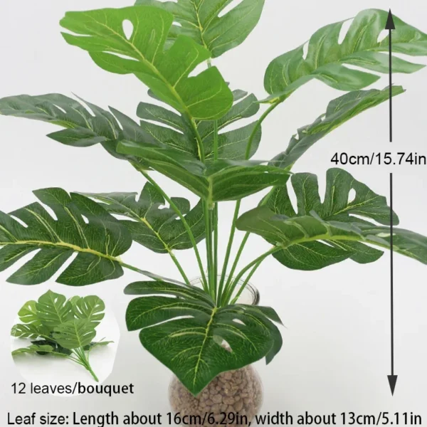 Faux Monstera Palm Leaves – 21pcs Tropical Outdoor Decor - Image 7