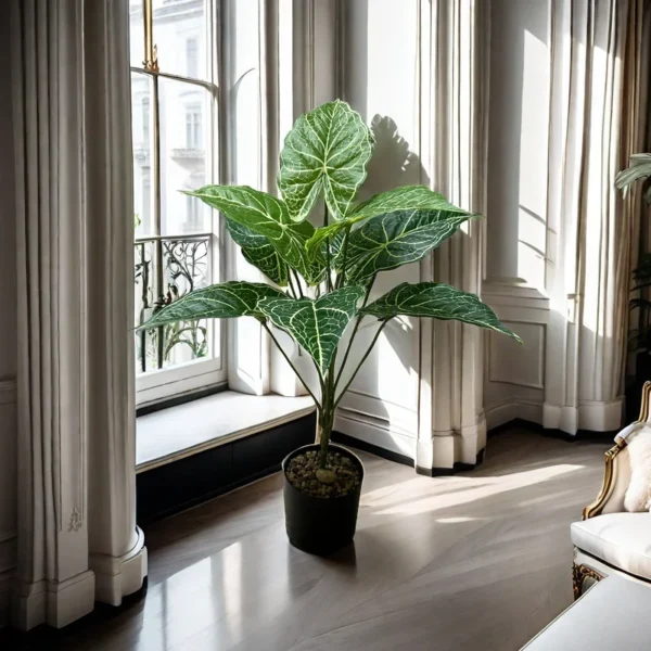 Artificial Alocasia Plant – Faux Leaf Greenery for Anniversary - Image 3
