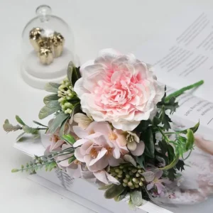 27cm Rose & Peony Silk Bouquet – Sympathy & Funerals