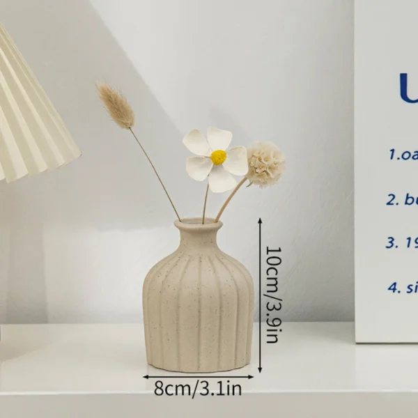 White Nordic Ceramic Flower Vase – Modern Room Decor - Image 31