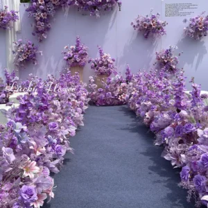 Lavender Wedding Artificial Flower Row & Backdrop Decor