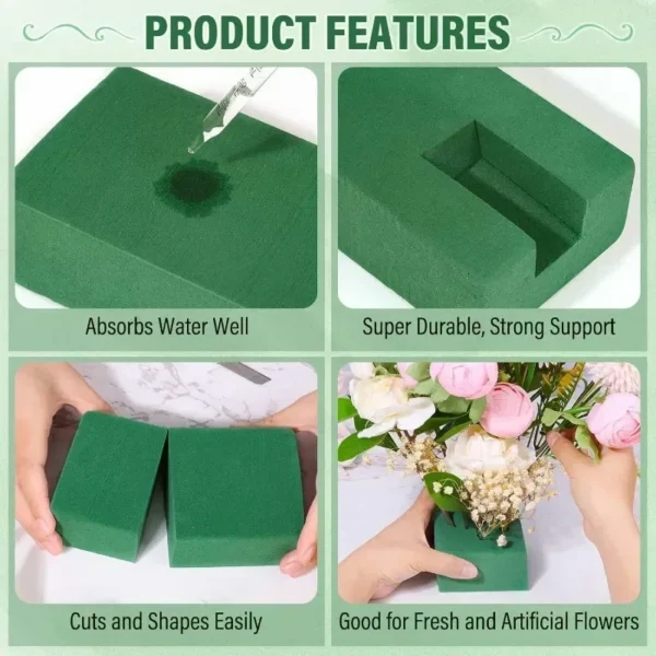 6Pcs Green Floral Foam Bricks for Flower Arrangements - Image 5