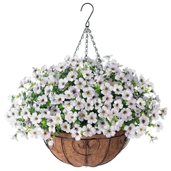 Artificial Violet Hanging Basket – Summer Flowers - Image 5