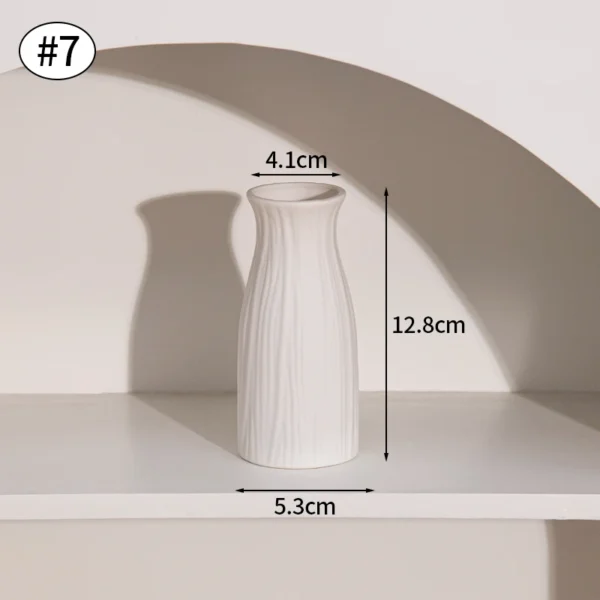 White Nordic Ceramic Flower Vase – Modern Room Decor - Image 17