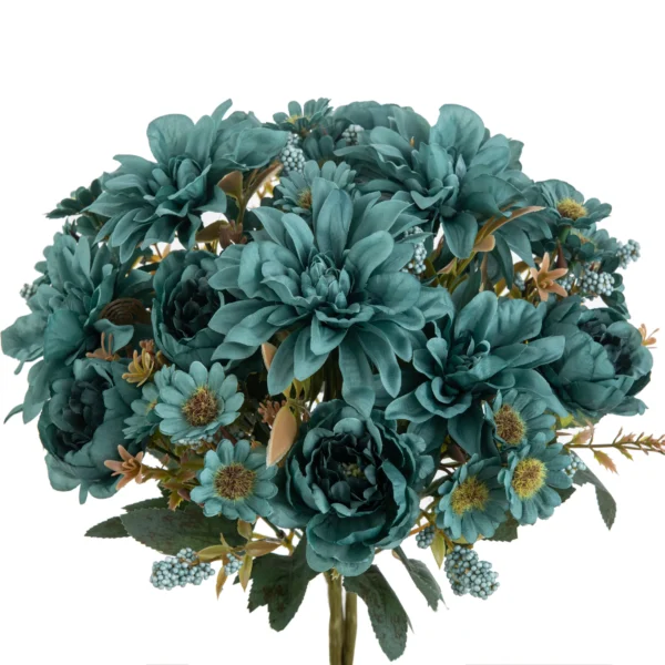 Silk Dahlia & Rose Artificial Bouquet for Weddings & Decor - Image 13