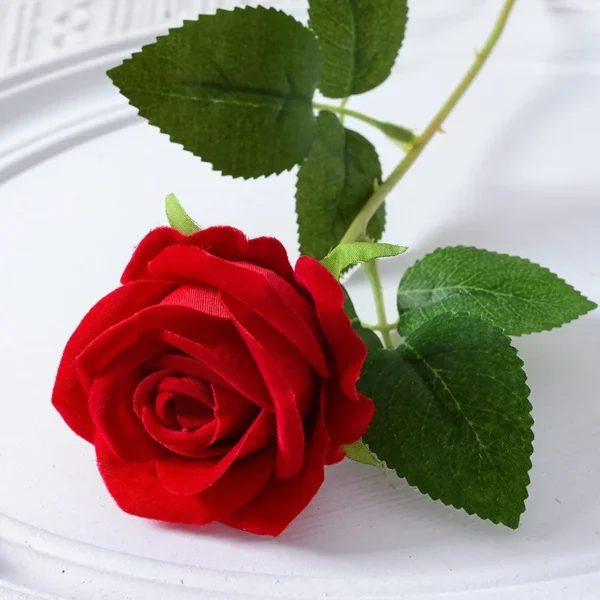 50pcs Velvet Artificial Rose Bouquet – Realistic Decor - Image 12
